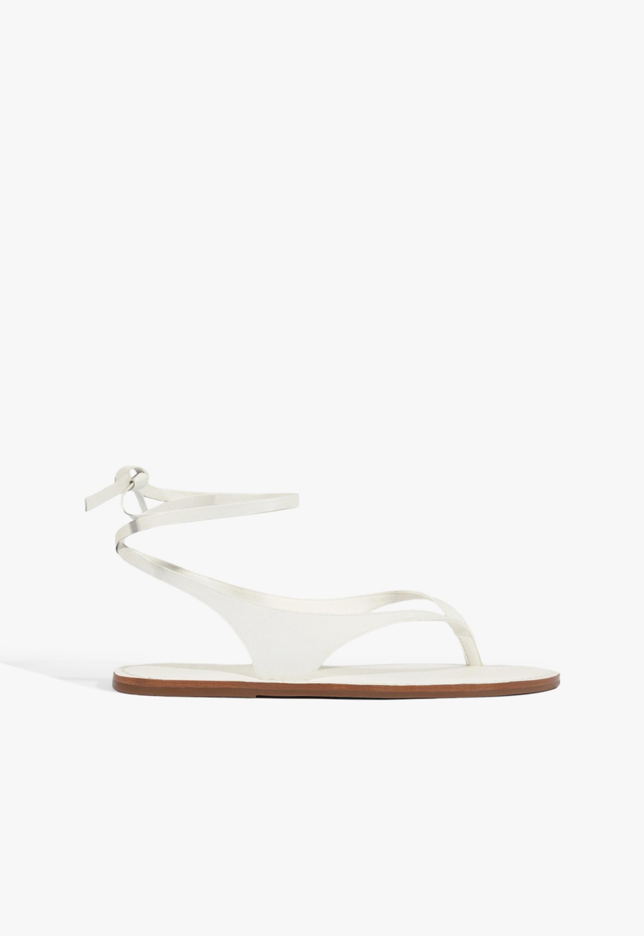 Sandália Rasteira Couro Amarração Branca | Schutz