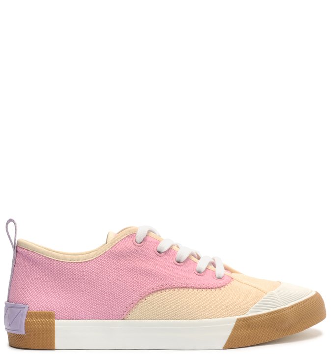 Tênis Cano Baixo West Lona Rosa e Amarelo