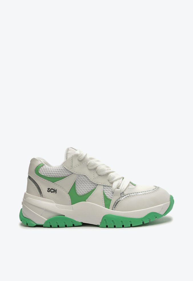 Tênis Madri Couro Branco Verde | Schutz
