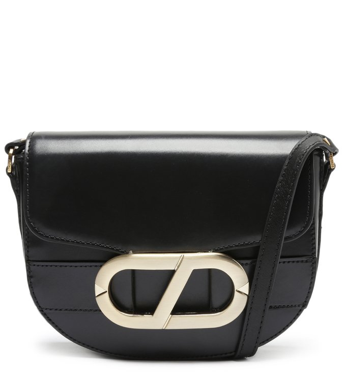 Bolsa Tiracolo Média Eloise Couro Preta