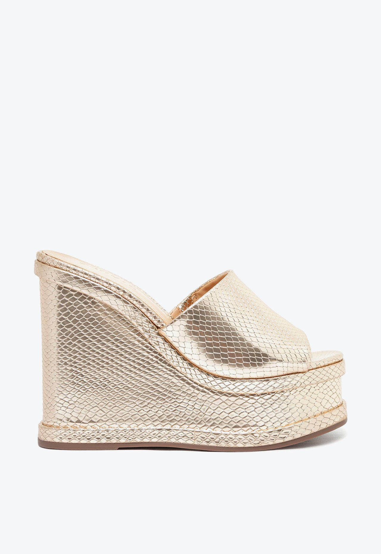 Sand lia Anabela Tamanco Snake Dourada