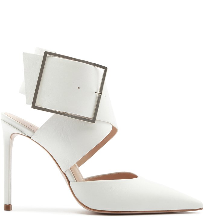 Scarpin Maxi Buckle Cross White Scarpin Maxi Buckle Cross White