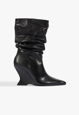 Bota Siena Slouch Couro Preta