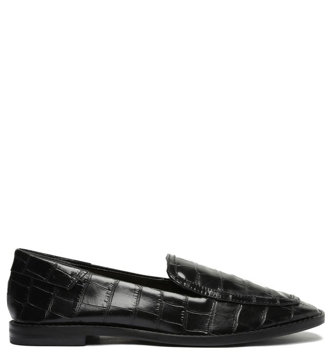 Sapato Mocassim Couro Croco Preto Sapato Mocassim Couro Croco Preto