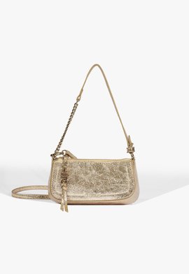 Bolsa Tiracolo Pequena Tina Couro Dourada