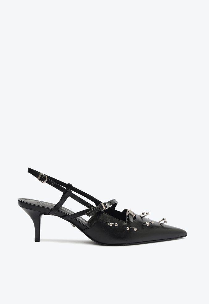 Slingback Preto Kitten Heel