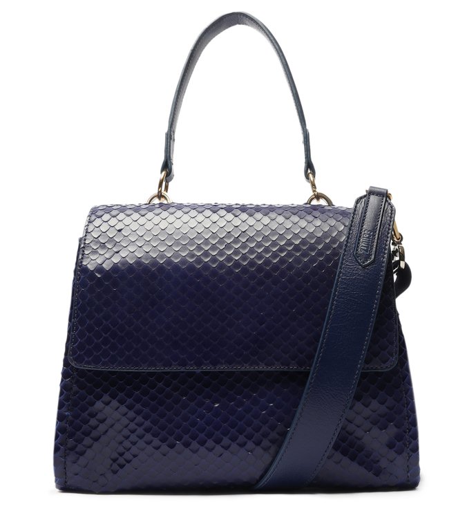 Bolsa Tote Mandy Snake Azul-Marinho