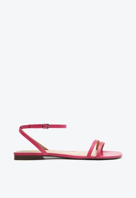 Sandália Rasteira Altina Couro Rosa Pink