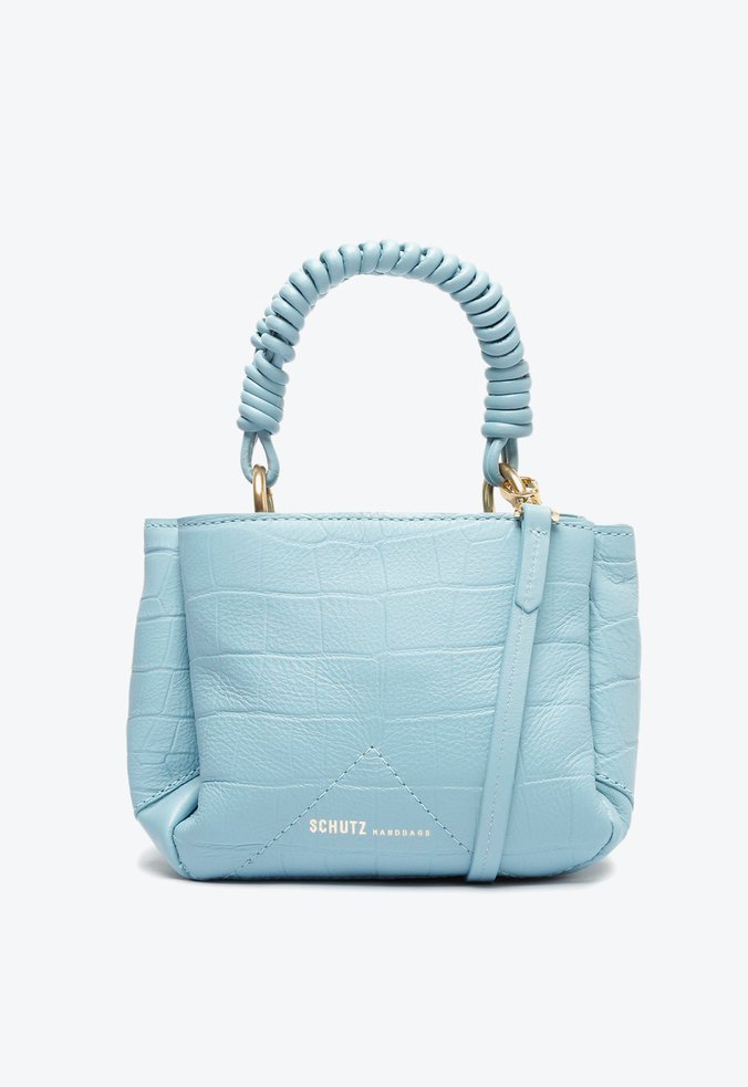 Bolsa Bucket Savana Couro Croco Azul