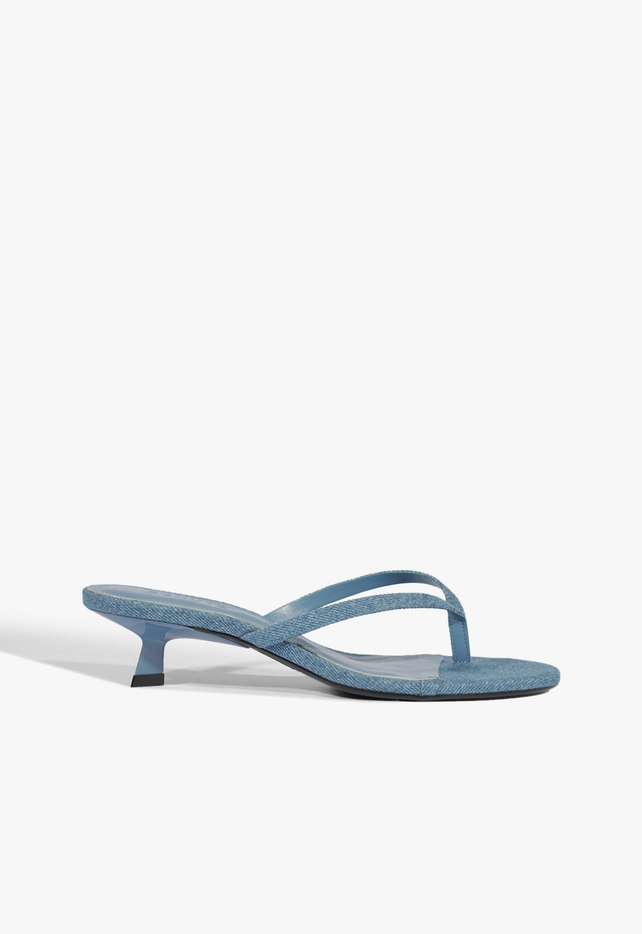 Sandália Mule Tiras Salto Baixo Couro Azul | Schutz