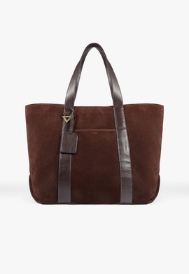 Bolsa Shopping Drew Suede Grande Couro