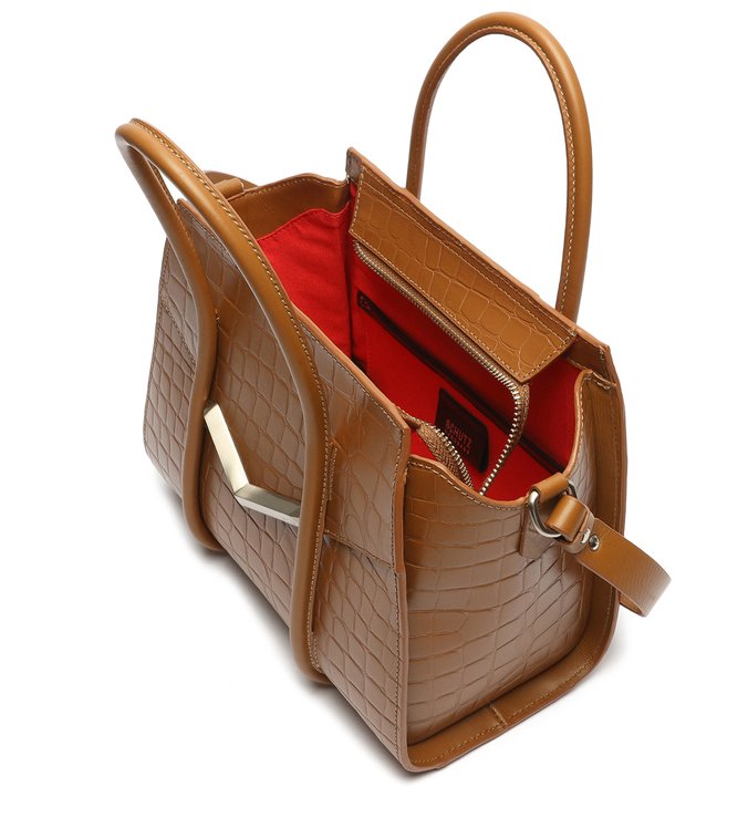 Bolsa Mini Tote Alexa Croco Caramelo Bolsa Mini Tote Alexa Croco Caramelo