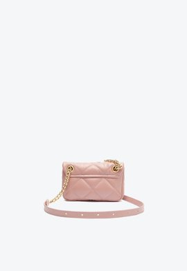 Mini Shoulder Bag Dazzle Couro Matelassê Rosa