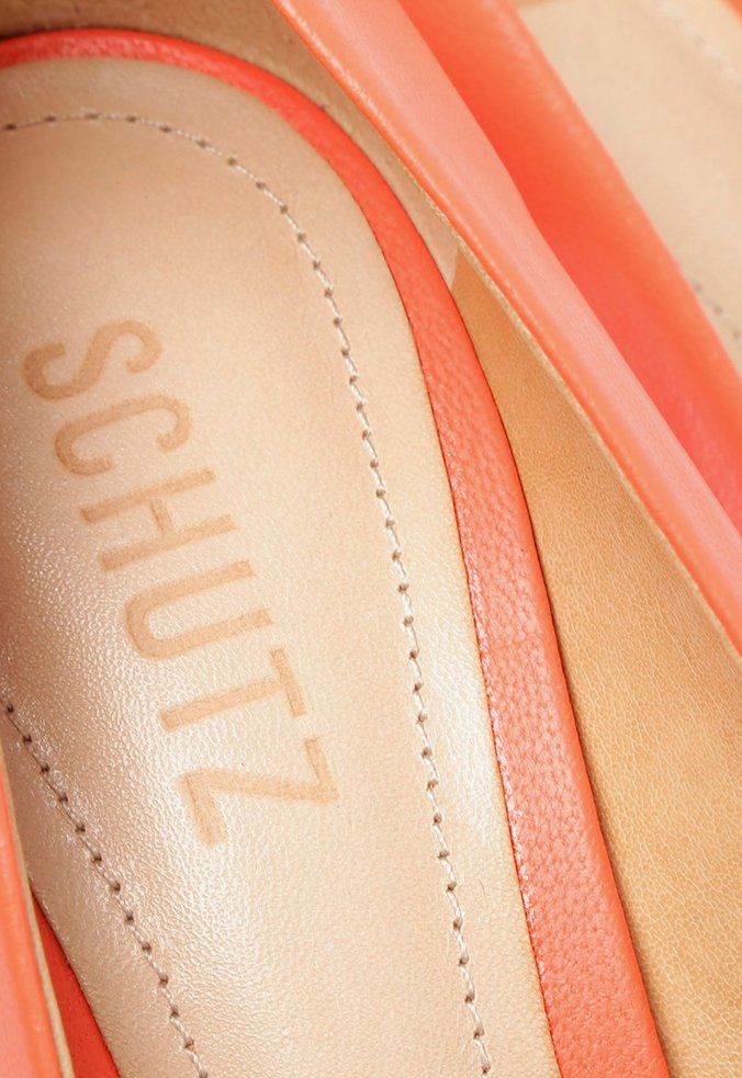 Sapato Scarpin Salto Alto Couro Coral Sapato Scarpin Salto Alto Couro Coral