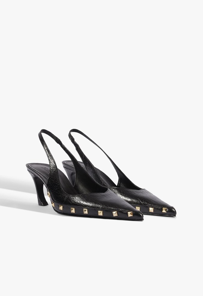 Slingback Lexi Studs Couro Preto | Schutz