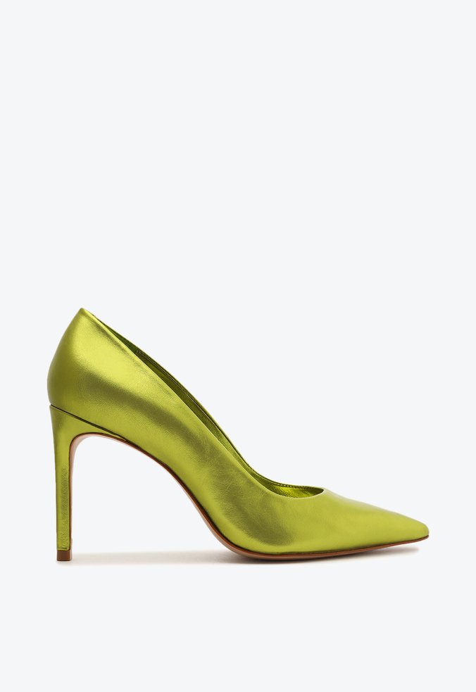 Sapato Scarpin Metalizado Verde