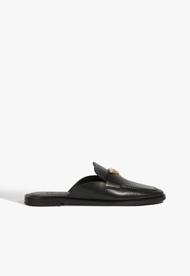 Mule Rasteiro Couro Preto