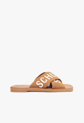 Sandália Rasteira X Schutz Logo Marrom