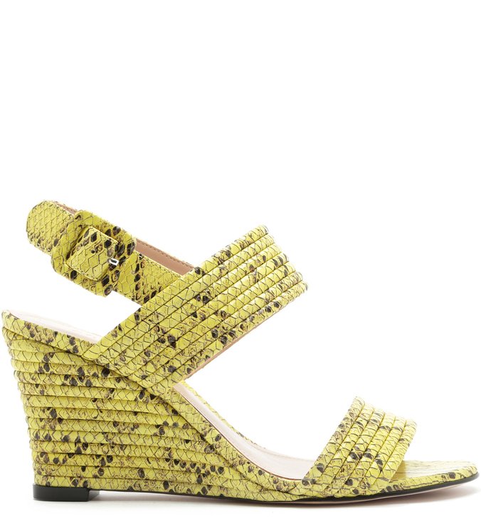 Sandália Anabela Python Neon Sandália Anabela Python Neon