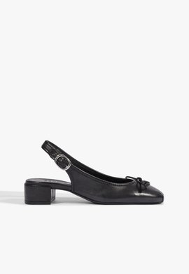 Scarpin Pietra Bico Redondo Couro Preto