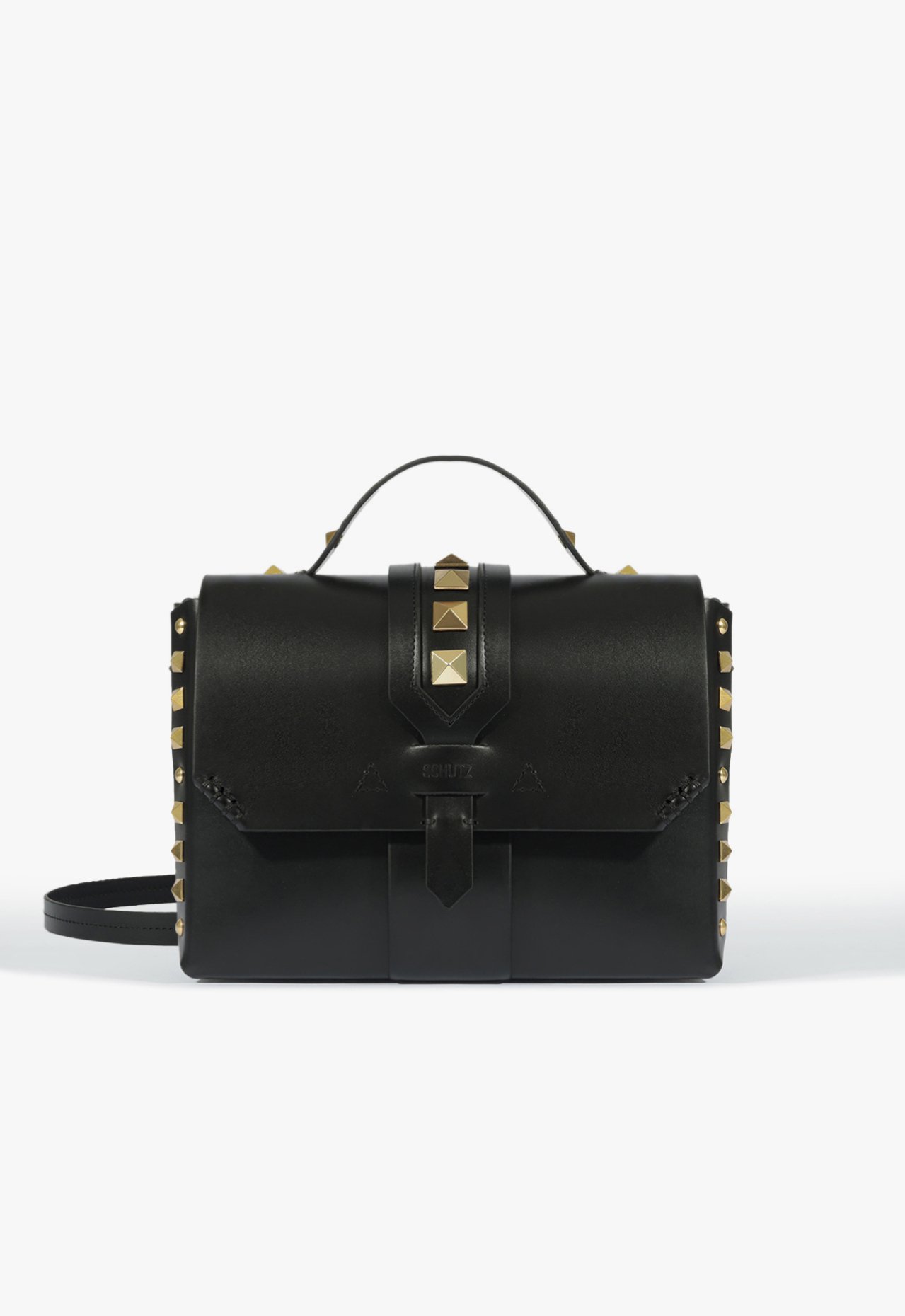 Bolsa Rocker Chic Elegance Couro Preta | Schutz