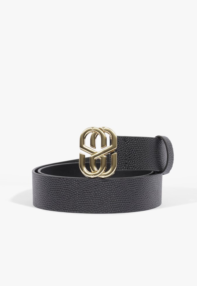 Cinto Emblem Couro Preto