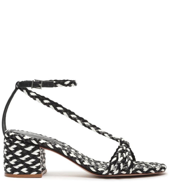 Sandália Block Heel Freshfull Braid P&B