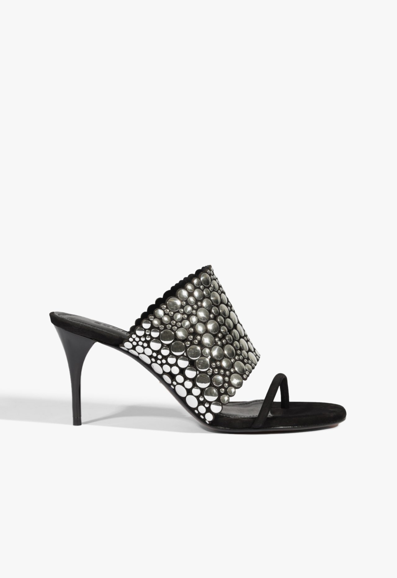 Sandália Mule Astra Studs Couro Preta | Schutz