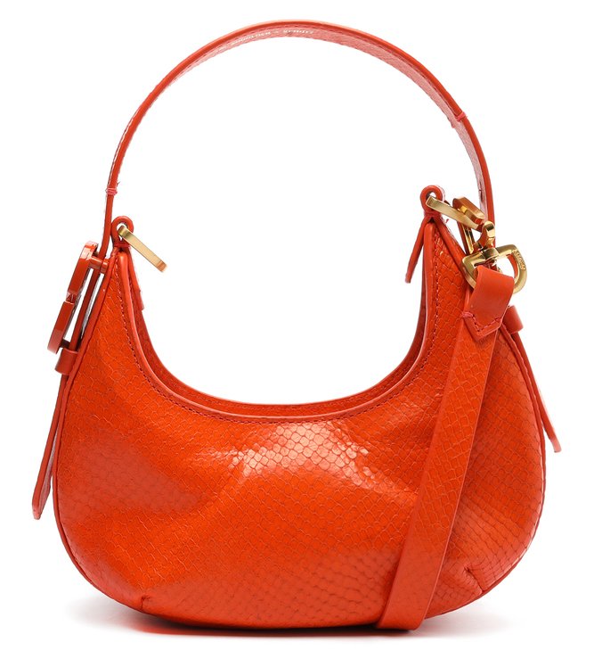 Bolsa Tiracolo Shoulder Bag Couro Laranja