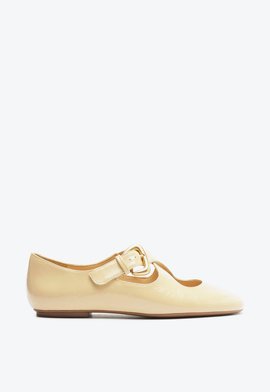 Sapatilha Casual Flats Couro Bege