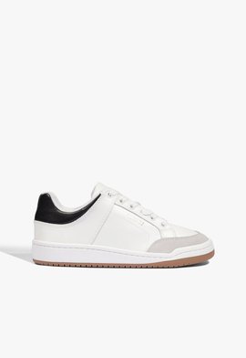 Tênis Casual Couro Branco e Preto