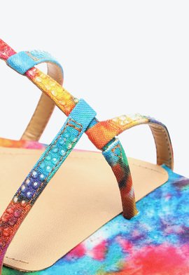 Sandália Rasteira Rainbow Colorida