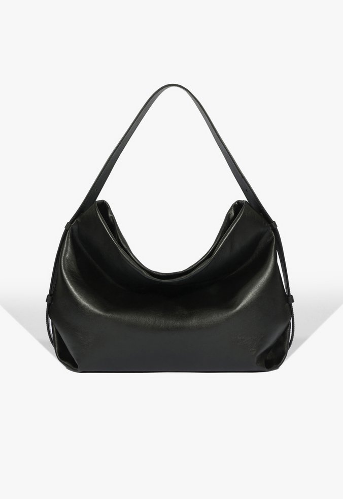 Bolsa Hobo Grande Isis Couro Preta