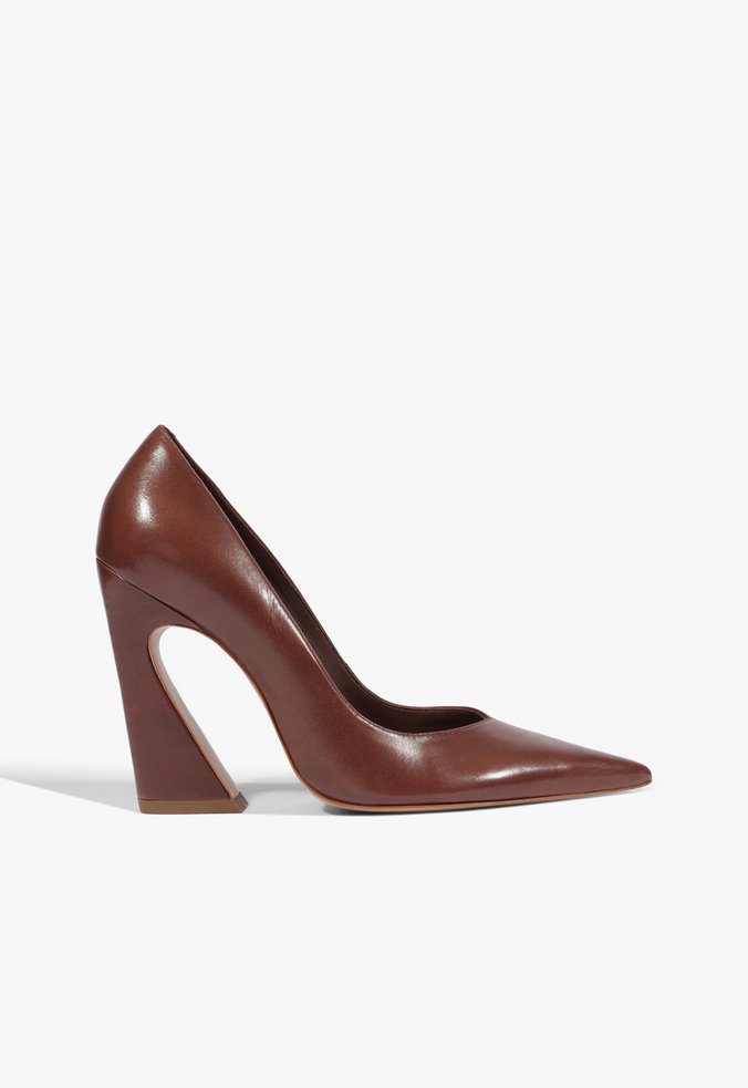 Scarpin Lexi Couro Marrom Escuro