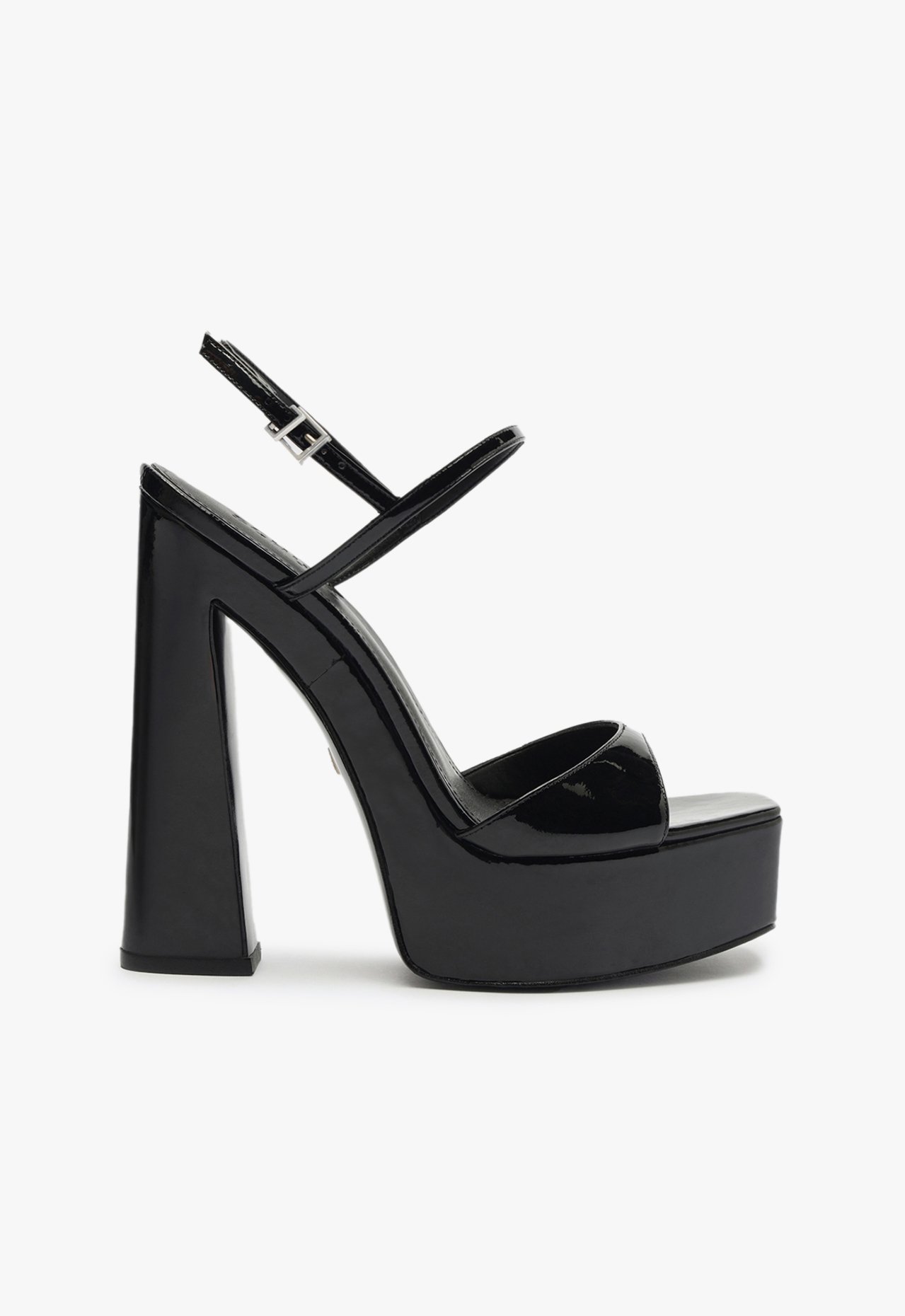 Vista 2 Sandália Plataforma New Wedge Verniz Preta Preto Preto