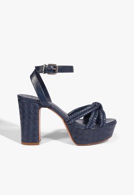 Sandália Salto Alto Tressê Azul