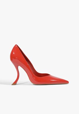 Scarpin Bico Fino Couro Vermelho