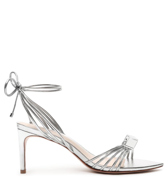 Sandália Cube Lace-Up Glam Prata Sandália Cube Lace-Up Glam Prata