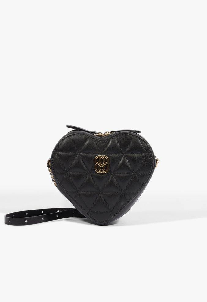 Bolsa Tiracolo Love Couro Preta