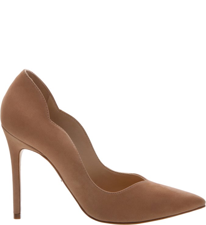 Sapato Scarpin Nobuck Curves Bege