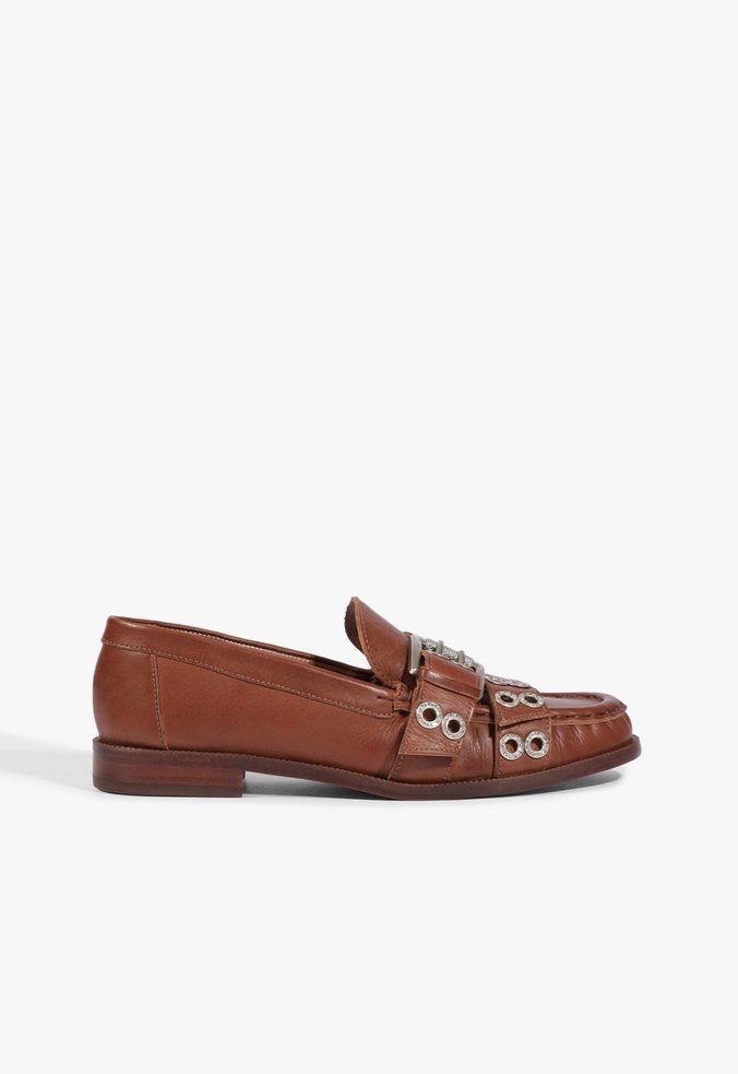 Mocassim Marien Couro Marrom