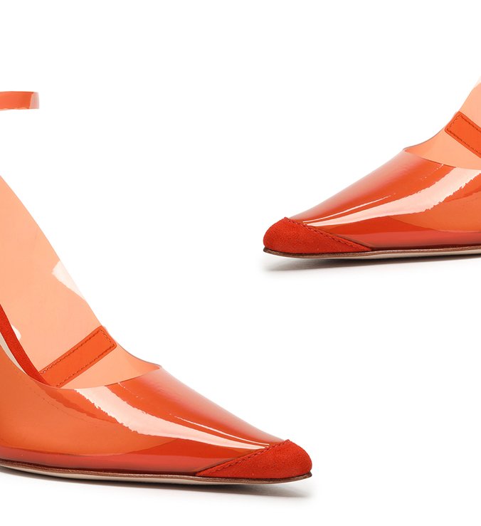 Scarpin Vinil Slingback Orange Scarpin Vinil Slingback Orange