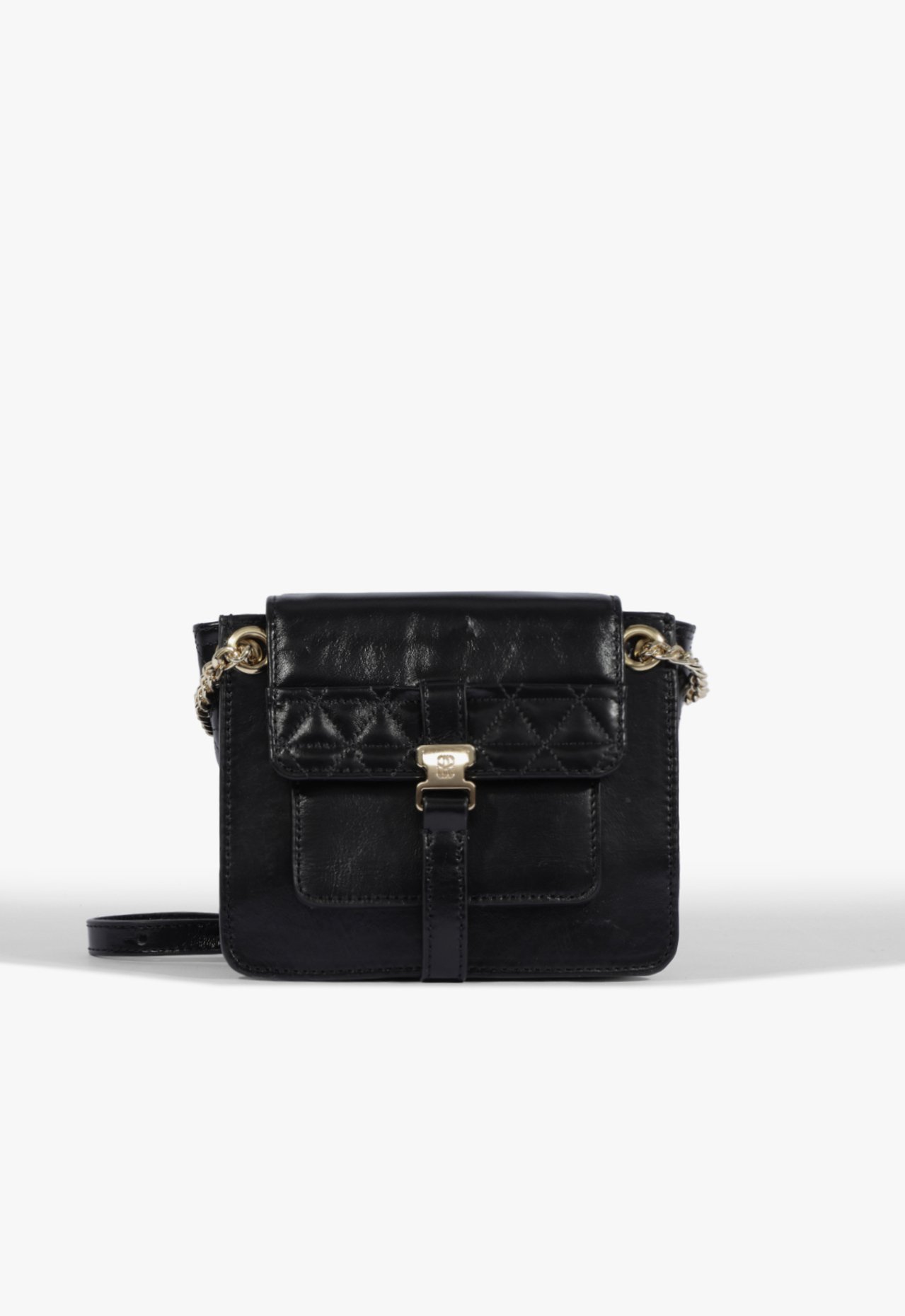 Bolsa Tiracolo Pequena Lilibet Couro Preta | Schutz