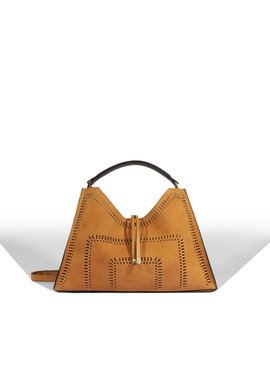 Bolsa Tote Tiracolo Camurça Laranja