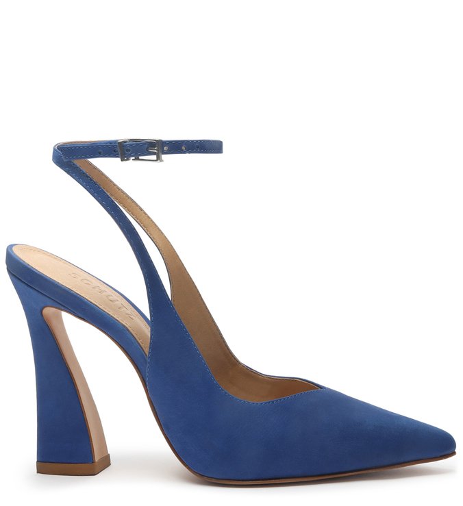 Sapato Scarpin Nobuck Azul