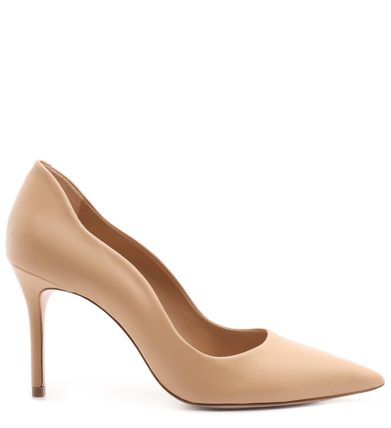 Vista 2 Sapato Scarpin Salto Couro Amêndoa Unissex Unissex