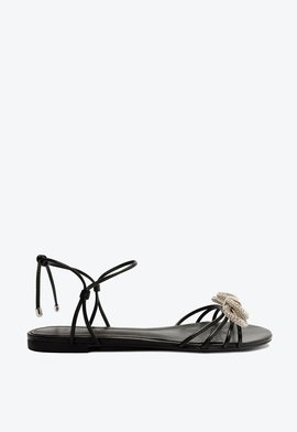 Sandália Rasteira Laço Preta