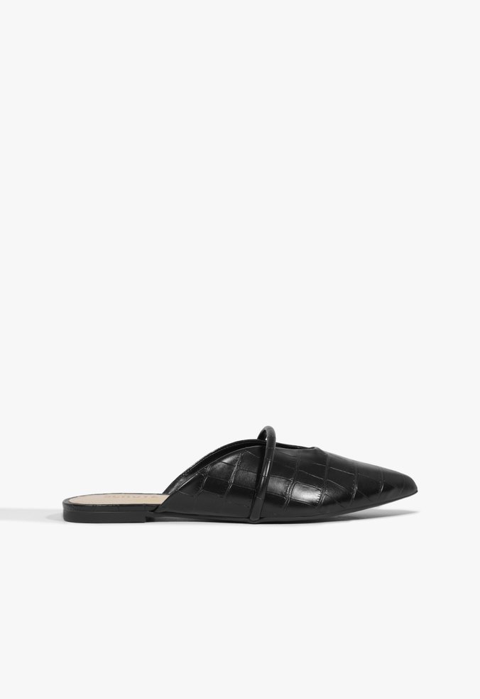 FLAT MULE CROCO Preto