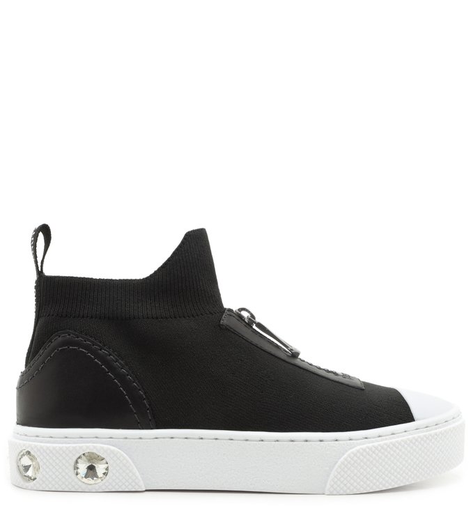 Tênis High Knit Zíper Preto