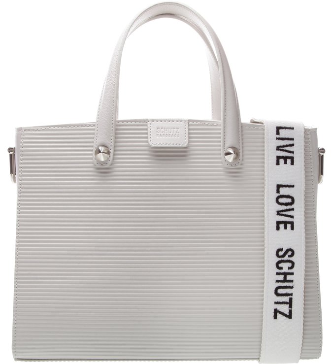 Tote Live Love Texture White Tote Live Love Texture White